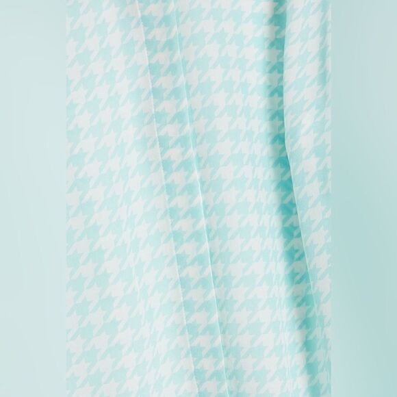 Alice + Olivia NWT Willa Houndstooth Puff Sleeve Silk Top in Julep Size L - Picture 5 of 11